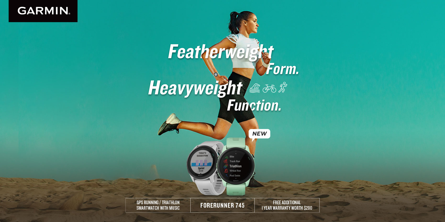 Garmin Forerunner 745 Black GPS Running and Triathlon Smartwatch